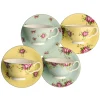 Aynsley Archive Rose Teacups & Saucer Set of 4