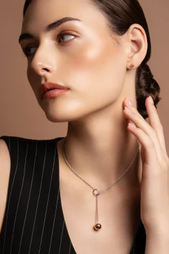 Balance Sterling Silver & Rose Gold Loop Through Necklace