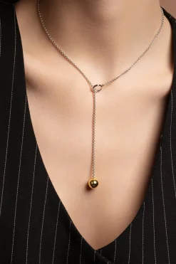 Balance Sterling Silver & Gold Loop Through Necklace