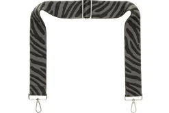 Black & Grey Zebra Camera Strap - Silver hardware