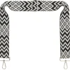 Black & White Chevron Camera Strap - Silver hardware