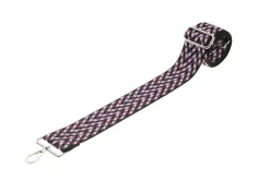 Blue Maroon White Black Camera Strap - Silver Hardware