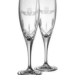 Claddagh Flute Glass Pair