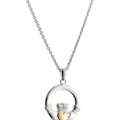 Claddagh Pendant Sterling Silver & Gold
