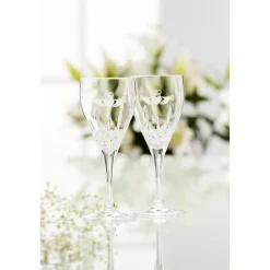 Claddagh White Glass Pair