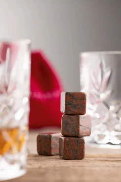 Cooling Stones Set of 4 - Polished Red Granite