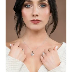 Crystal Claddagh Sterling Silver Pendant