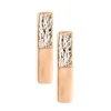 Dual Tone Bar Sterling Silver & Rose Gold Stud Earrings