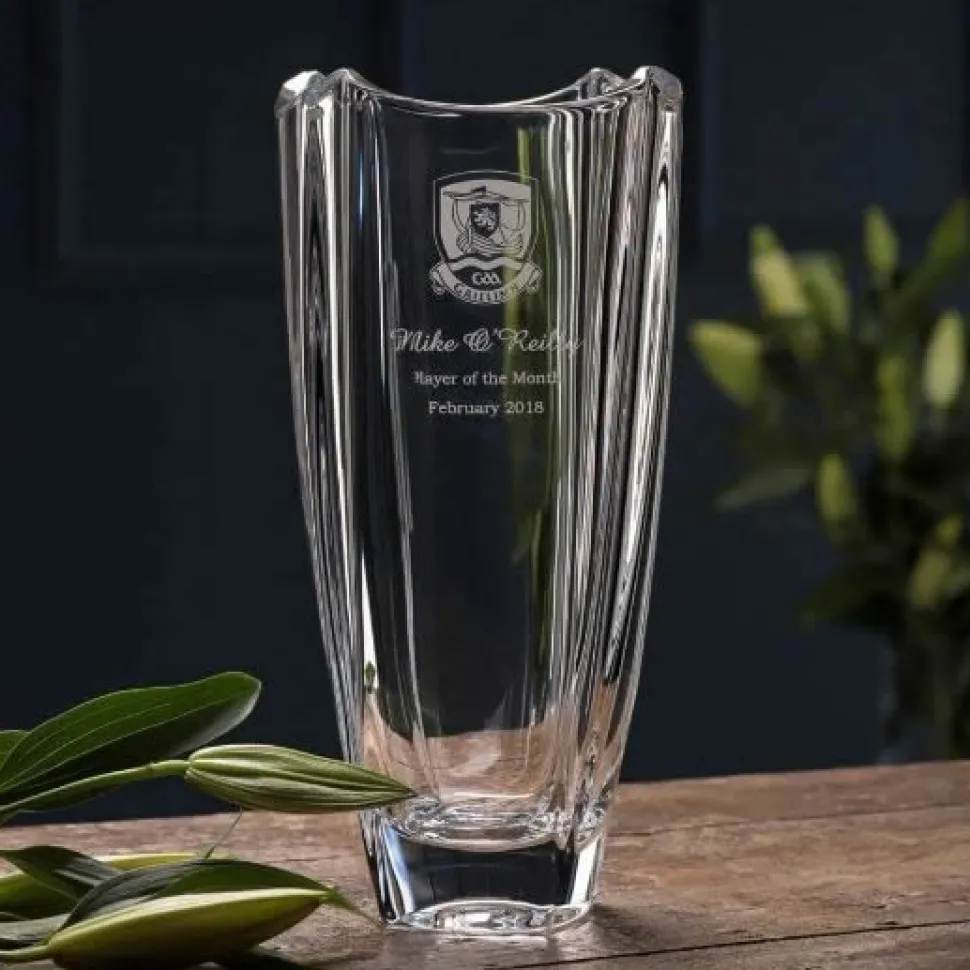 Engraved Dune 12" Square Vase