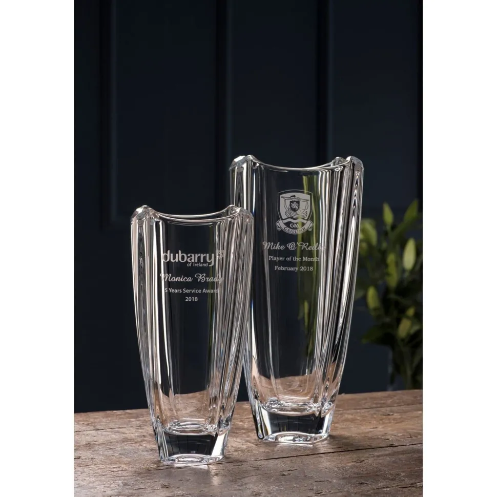 Engraved Dune 12" Square Vase