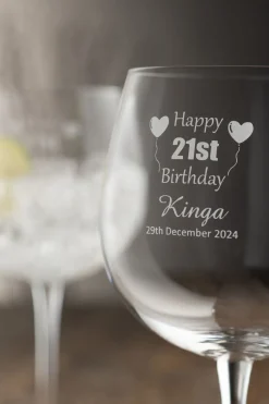 Engraved Elegance Gin & Tonic Glass Pair