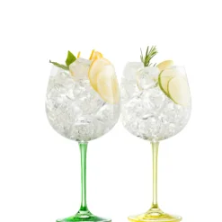 Engraved Gin & Tonic Glass Pair- Lemon & Lime