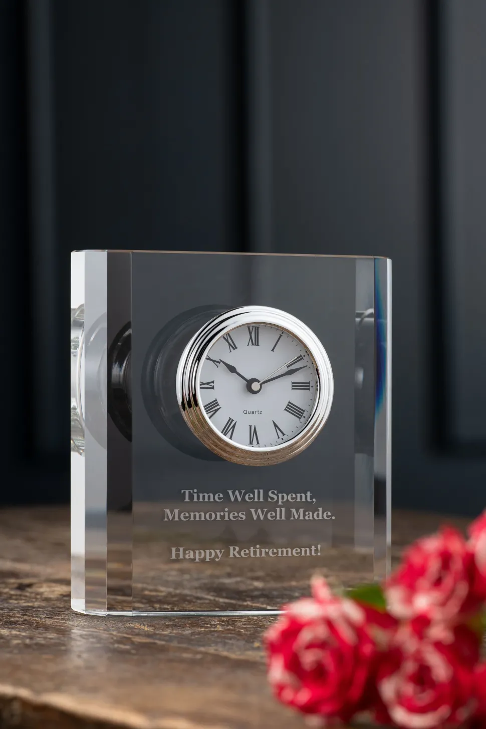 Engraved Large Mantel Clock