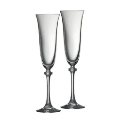 Engraved Liberty Flute Glass Pair