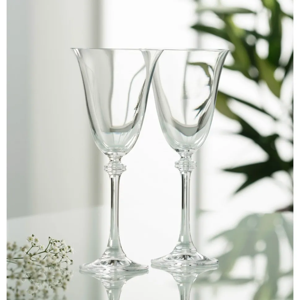 Engraved Liberty Goblet Glass Pair