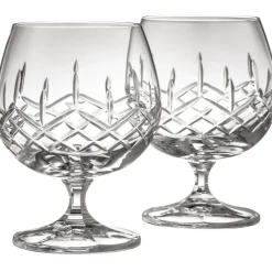 Engraved Longford Brandy Glass Pair