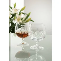 Engraved Longford Brandy Glass Pair