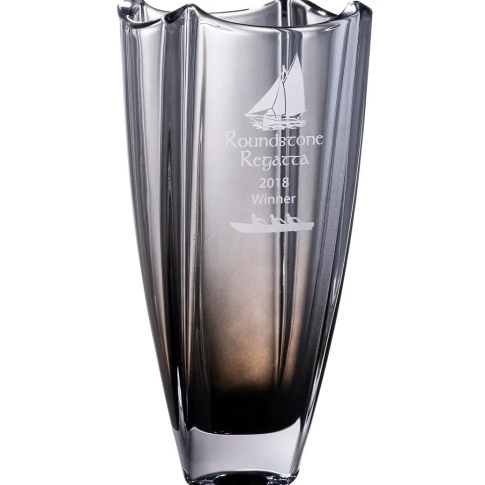 Engraved Onyx Dune 10" Square Vase