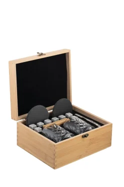 Engraved Renmore Bamboo Whiskey Box Set (Glasses or Coasters)