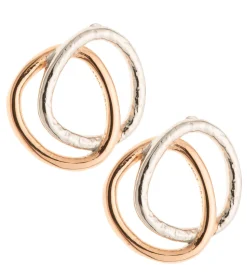 Entwined Sterling Silver & Rose Gold Stud Earrings