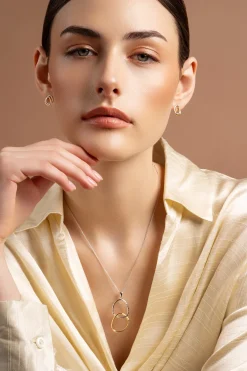 Entwined Sterling Silver & Gold Stud Earrings