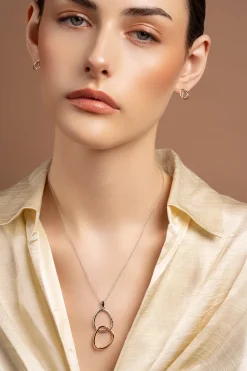 Entwined Sterling Silver & Rose Gold Pendant