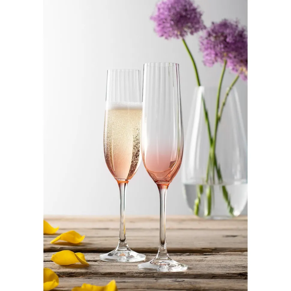 Erne Champagne Flute Glass Pair Blush