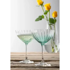Erne Saucer Champagne Glass Pair Aqua