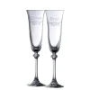 Floral Bride & Groom Liberty Flute Glass Pair