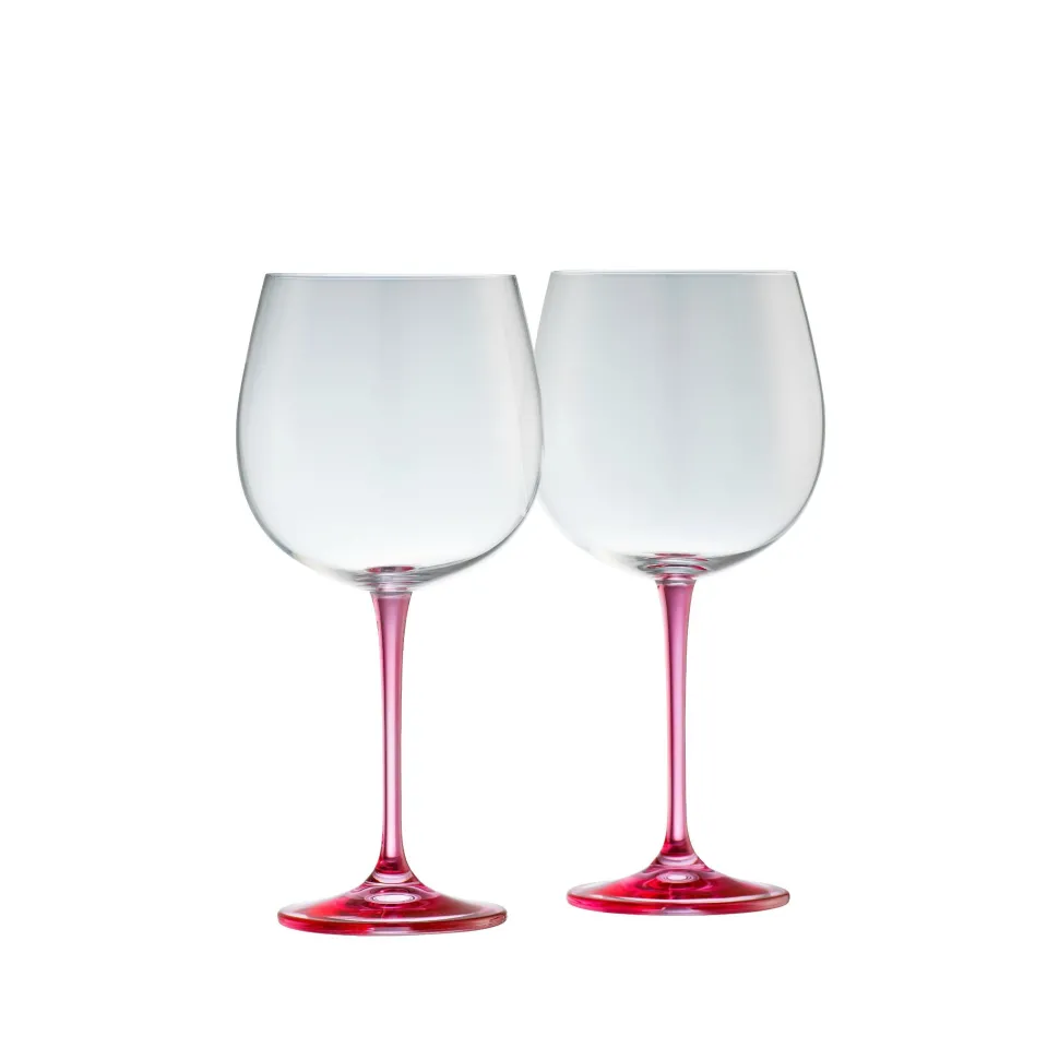 Gin & Tonic Glass Pair - Pink