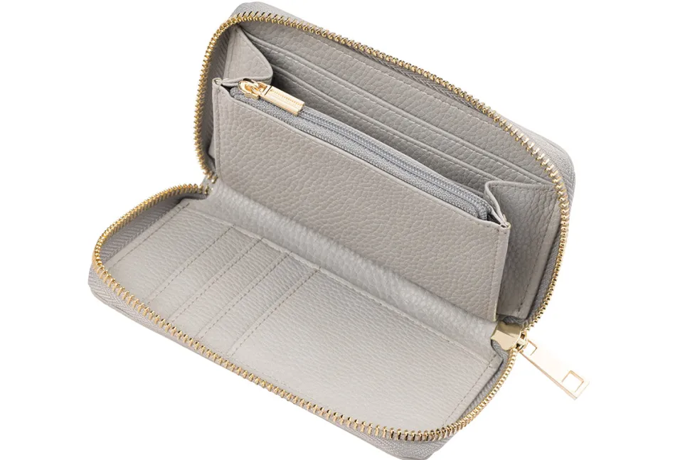 Grey Ladies Zip Wallet