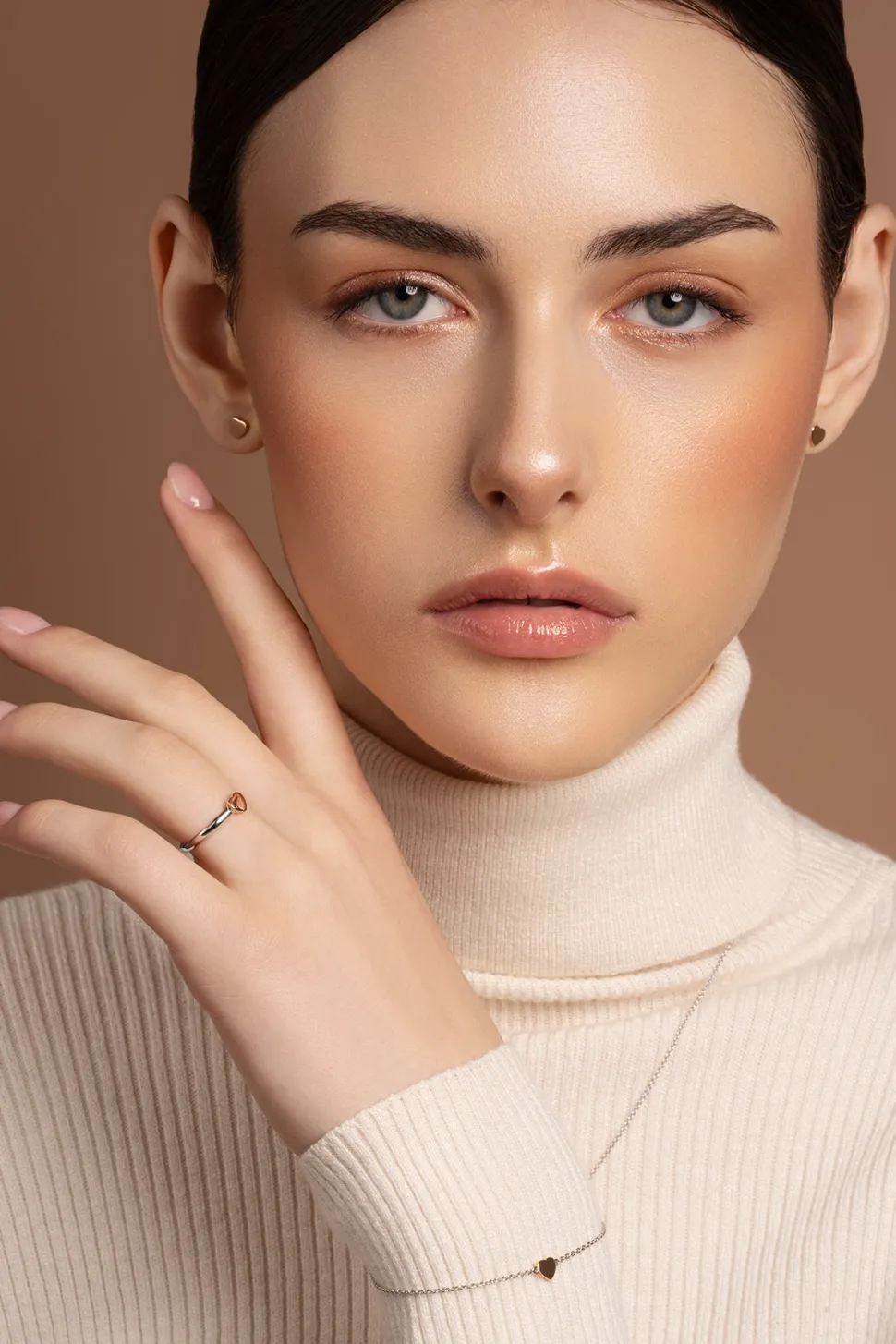 Heart of the Claddagh Silver & Rose Gold Earrings