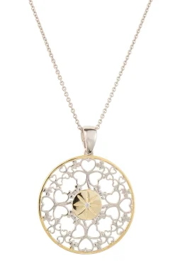 Hearts & Shamrocks Pendant Silver & Gold