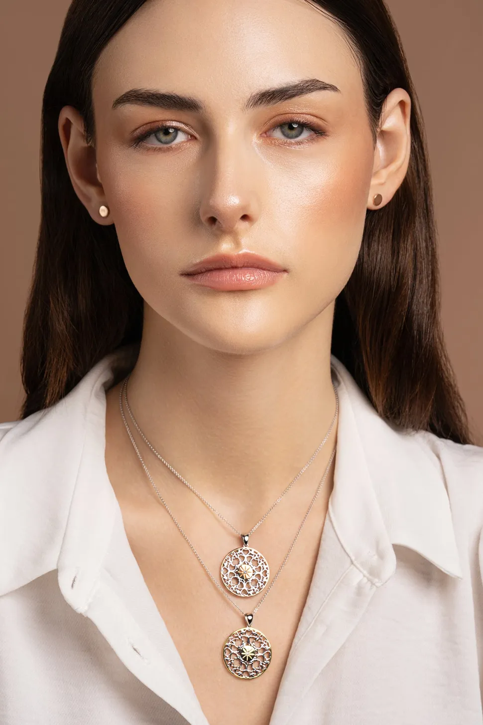 Hearts & Shamrocks Pendant Silver & Gold