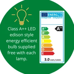 Large Glass Table Lamp - Amber