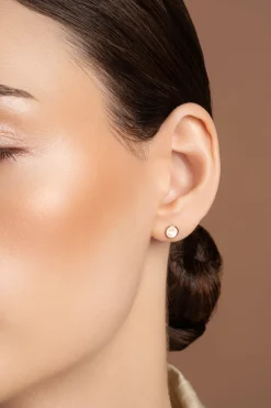 Luna Sterling Silver & Rose Gold Stud Earrings