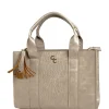 Medium Tote - Taupe Croc Detail