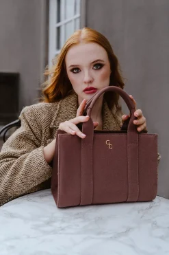 Medium Tote Mauve Taupe Canvas