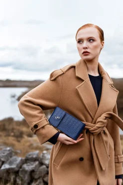 Mini Crossbody - Atlantic Blue Croc Detail