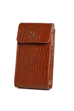 Mini Crossbody Bag - Tan Croc Detail