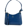 Mini Shoulder Bag - Atlantic Blue Croc Detail