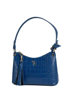 Mini Shoulder Bag - Atlantic Blue Croc Detail
