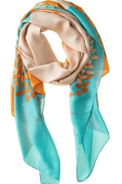 Orange & Turquoise Polyester Scarf