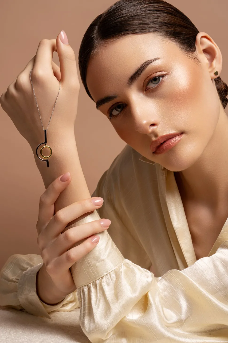 Orbit Sterling Silver & Gold Pendant