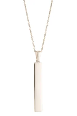 Plain Bar Sterling Silver Pendant