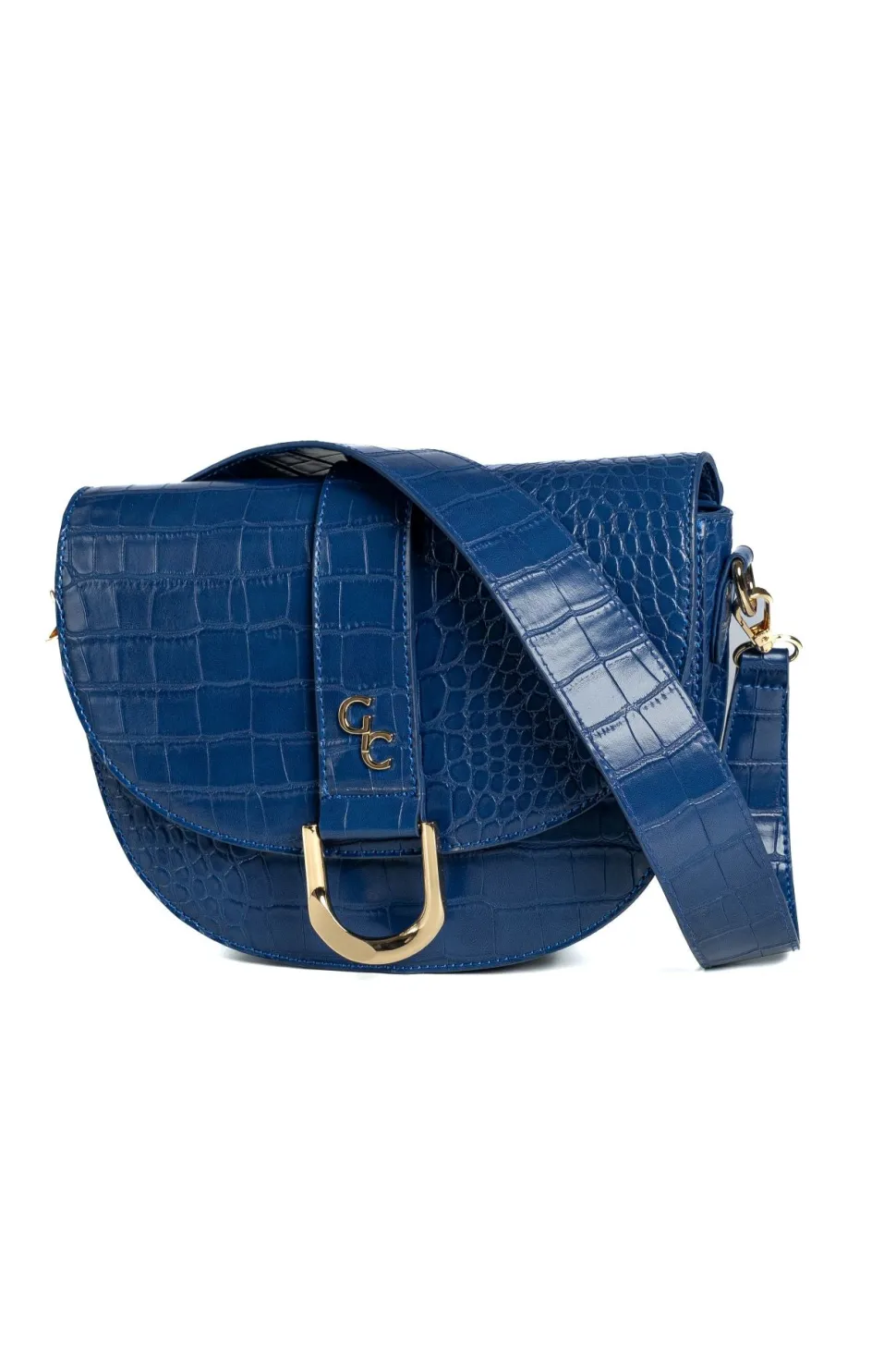 Saddle Bag - Atlantic Blue Croc Detail