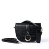 Saddle Bag Black Croc Detail