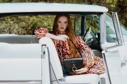 Saddle Bag Black Croc Detail