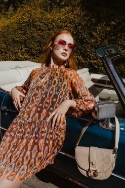 Saddle Bag Light Taupe Croc Detail