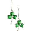 Shamrock Green Crystal Sterling Silver Earrings
